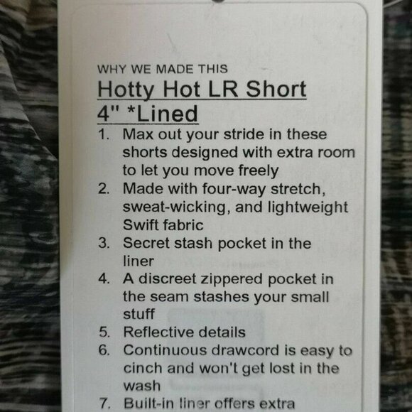 NWT LULULEMON DGTO/TRNV Multi Color Hotty Hot Low Rise Lined 4" Shorts Size 2 - Picture 9 of 9
